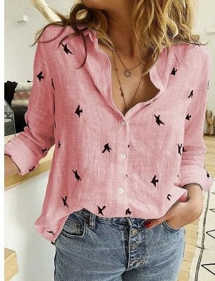 Women’s Lightweight Textured Long-Sleeve Blouse