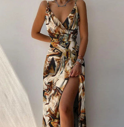 Women’s Sleeveless Draped Midi Dress