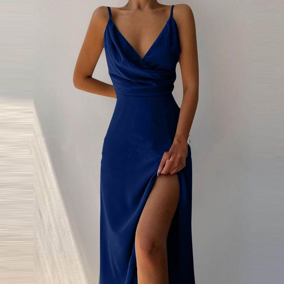 Women’s Sleeveless Draped Midi Dress