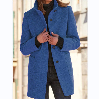 Women’s Stand-Collar Button Coat