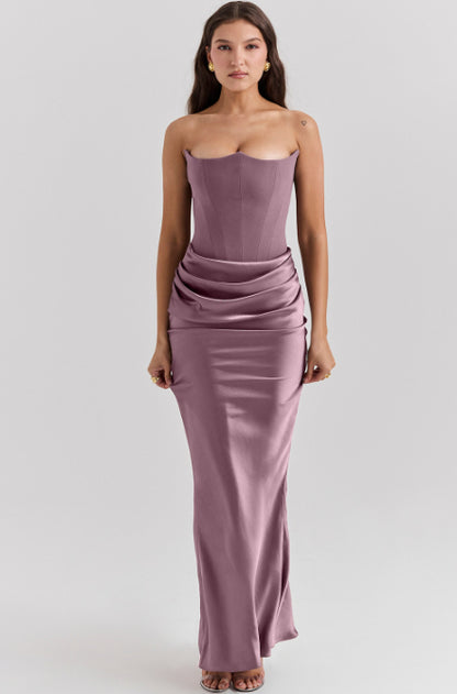 Women’s Strapless Ruched Maxi Dress