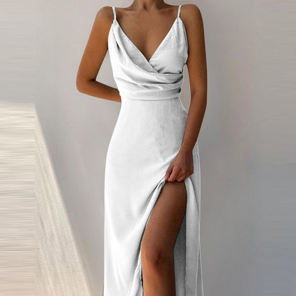 Women’s Sleeveless Draped Midi Dress
