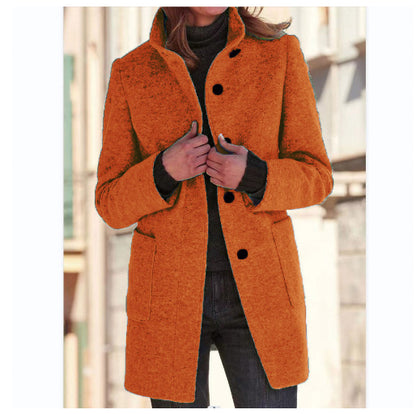 Women’s Stand-Collar Button Coat