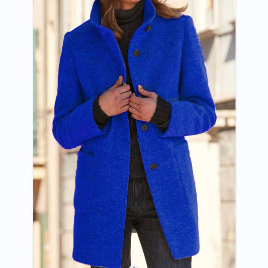 Women’s Stand-Collar Button Coat