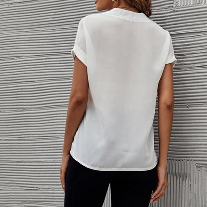 Women’s Short-Sleeve Slit-Neck Blouse