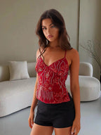 Women’s Embroidered Sheer Camisole Top
