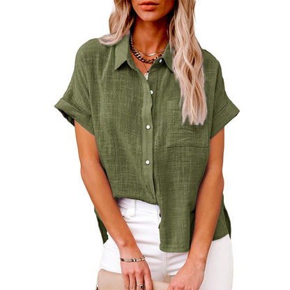 Women’s Short-Sleeve Button Blouse